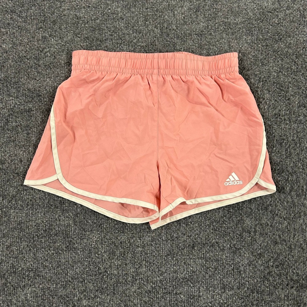 Adidas Shorts Womens Size L Pink Regular Fit Athletic Running Gym Active Logo